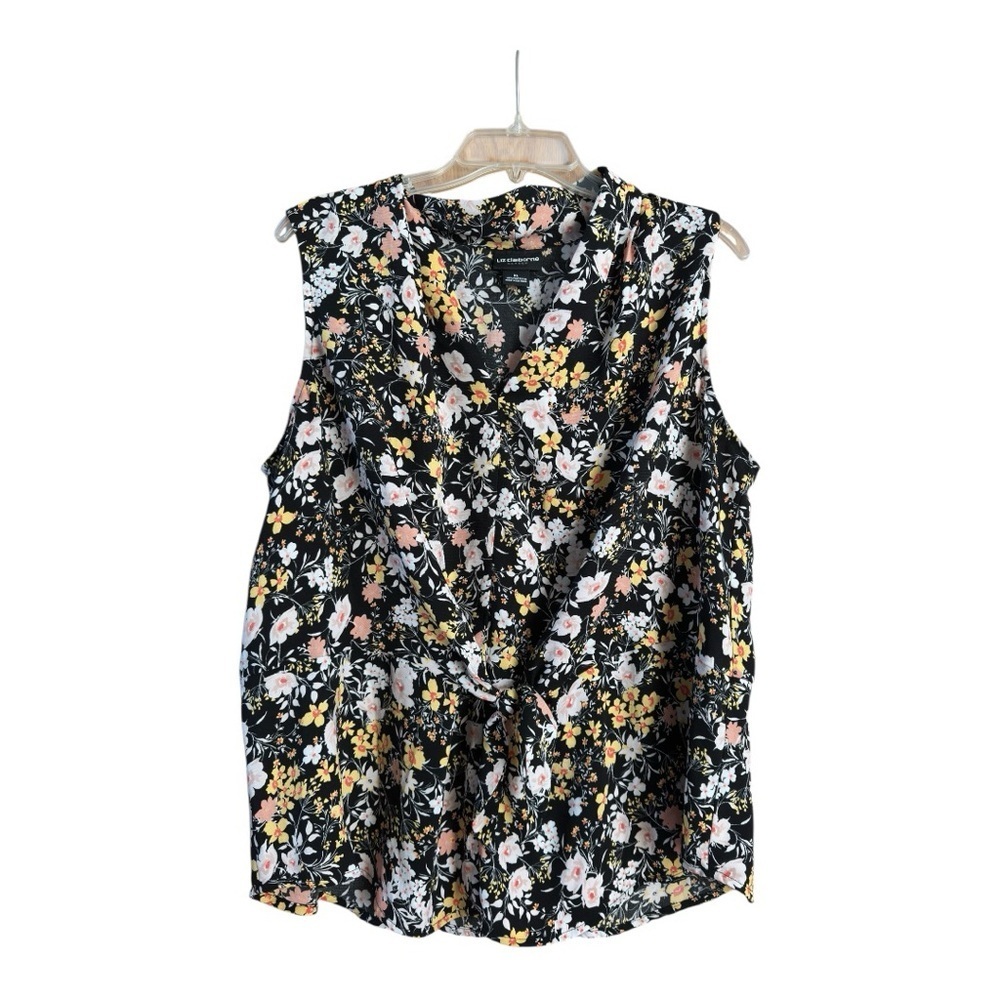 Liz Claiborne Women’s Floral Sleeveless Blouse, XL